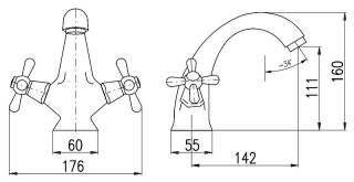Смеситель для раковины Rav Slezak Morava retro MK528.5Z золото